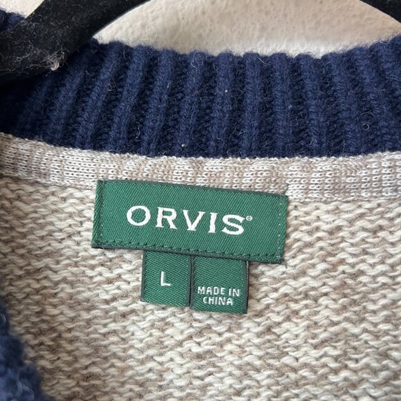 Orvis Gray Knit Button Henley Sweater Size L - Picture 3 of 4